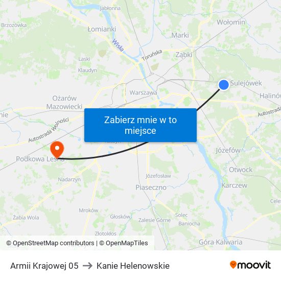 Armii Krajowej 05 to Kanie Helenowskie map