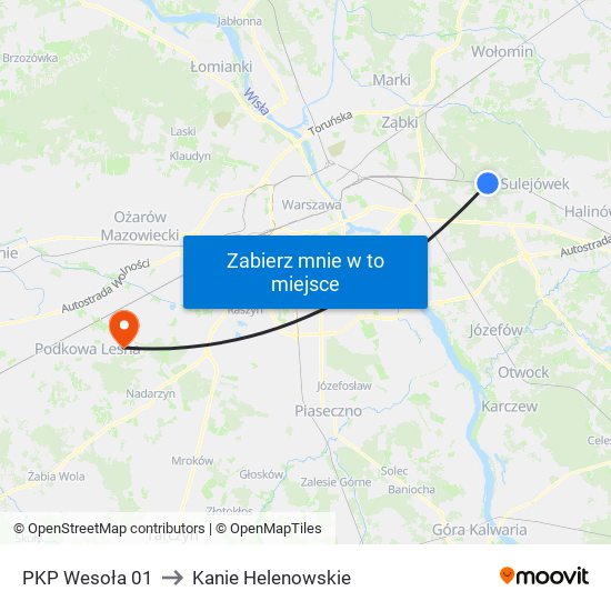 PKP Wesoła 01 to Kanie Helenowskie map