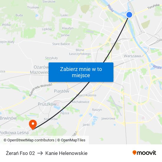 Żerań Fso 02 to Kanie Helenowskie map