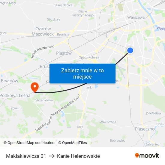 Maklakiewicza to Kanie Helenowskie map