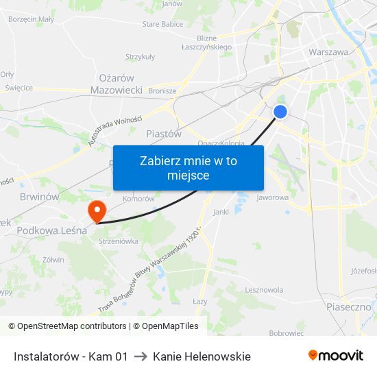 Instalatorów - Kam 01 to Kanie Helenowskie map