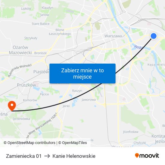 Zamieniecka 01 to Kanie Helenowskie map