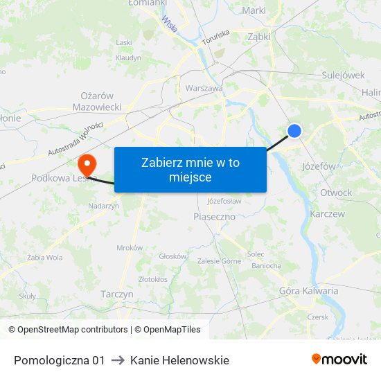 Pomologiczna 01 to Kanie Helenowskie map