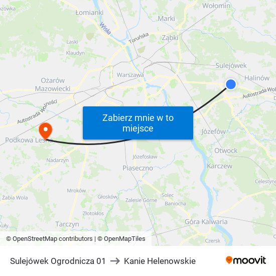 Sulejówek Ogrodnicza 01 to Kanie Helenowskie map