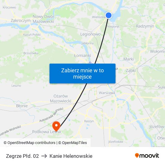 Zegrze Płd. 02 to Kanie Helenowskie map