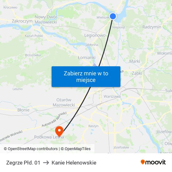 Zegrze Płd. 01 to Kanie Helenowskie map