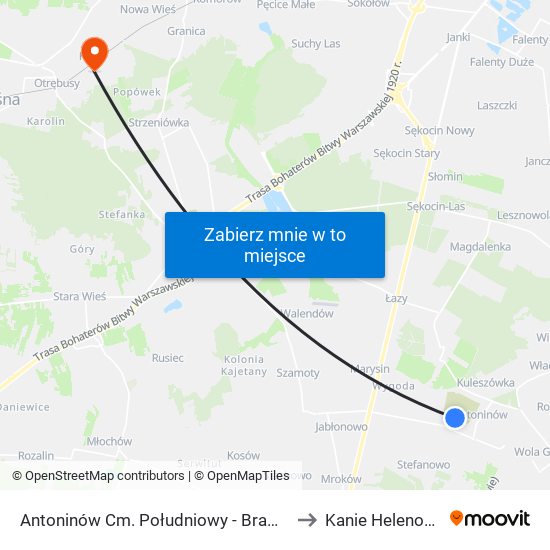 Antoninów Cm. Południowy - Brama Płd. 01 to Kanie Helenowskie map