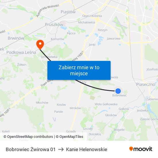 Bobrowiec Żwirowa 01 to Kanie Helenowskie map