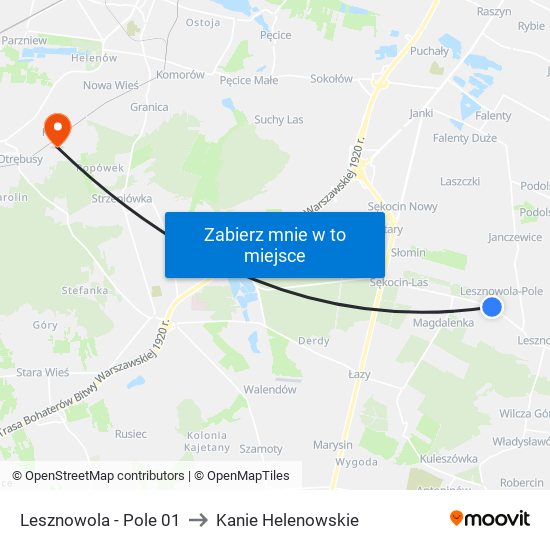 Lesznowola - Pole 01 to Kanie Helenowskie map