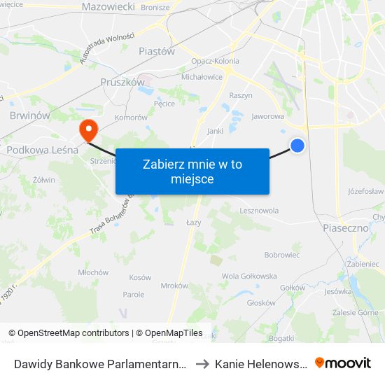 Dawidy Bankowe Parlamentarna 02 to Kanie Helenowskie map