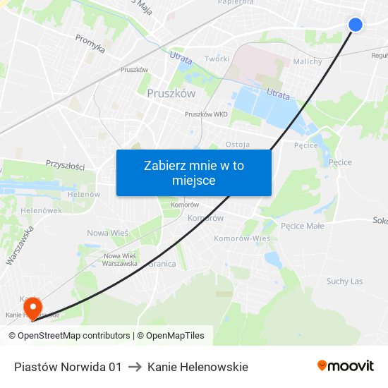 Piastów Norwida 01 to Kanie Helenowskie map