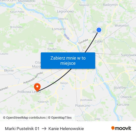 Marki Pustelnik to Kanie Helenowskie map