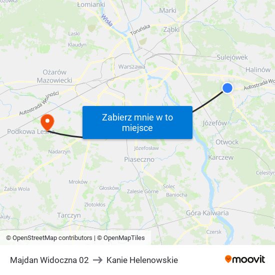 Majdan Widoczna 02 to Kanie Helenowskie map