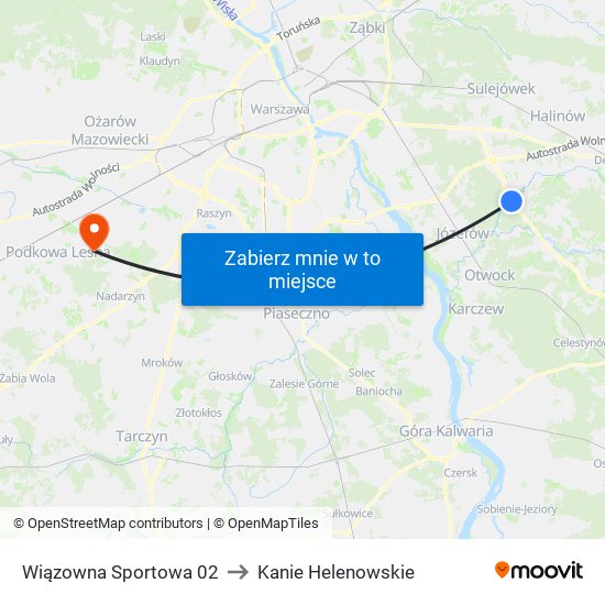 Wiązowna Sportowa 02 to Kanie Helenowskie map