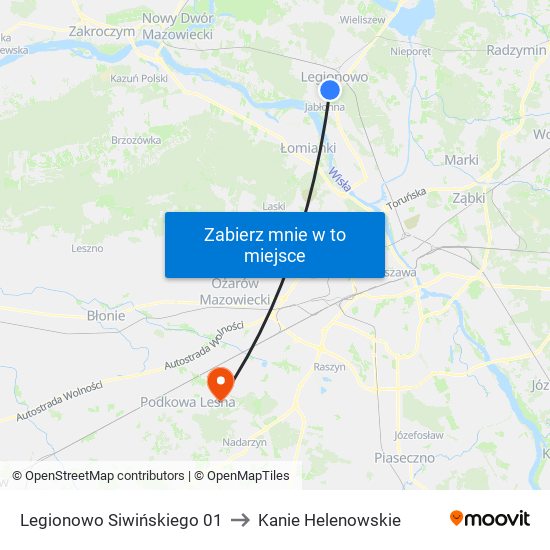 Legionowo Siwińskiego 01 to Kanie Helenowskie map