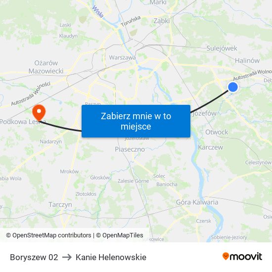 Boryszew 02 to Kanie Helenowskie map