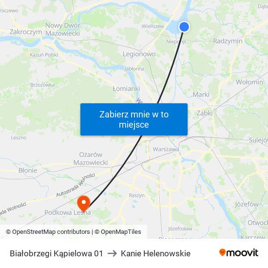 Białobrzegi Kąpielowa 01 to Kanie Helenowskie map