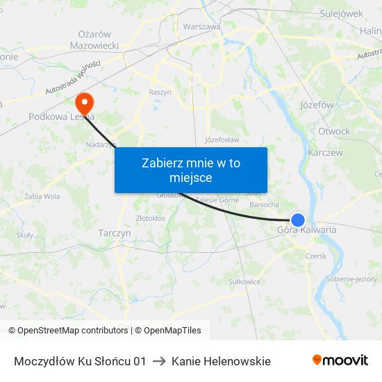 Moczydłów Ku Słońcu 01 to Kanie Helenowskie map