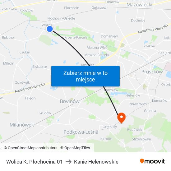 Wolica K. Płochocina 01 to Kanie Helenowskie map