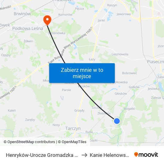 Henryków-Urocze Gromadzka 01 to Kanie Helenowskie map