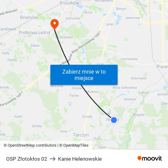 OSP Złotokłos to Kanie Helenowskie map