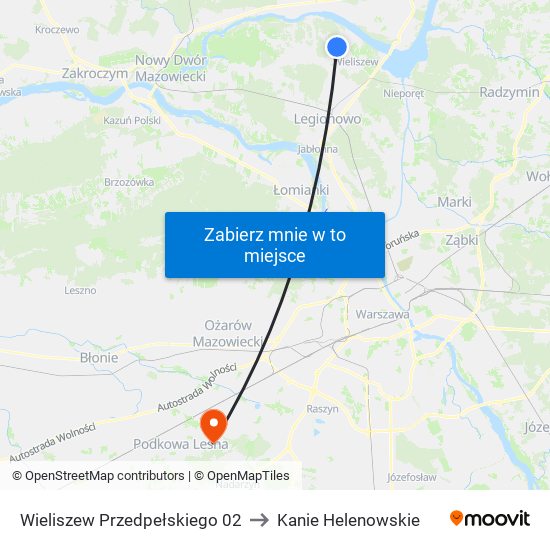 Wieliszew Przedpełskiego 02 to Kanie Helenowskie map