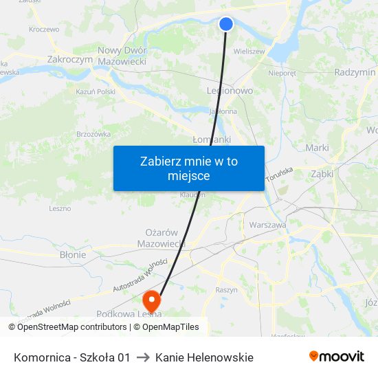 Komornica - Szkoła 01 to Kanie Helenowskie map