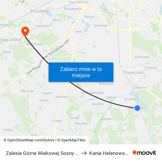 Zalesie Górne Wiekowej Sosny 01 to Kanie Helenowskie map