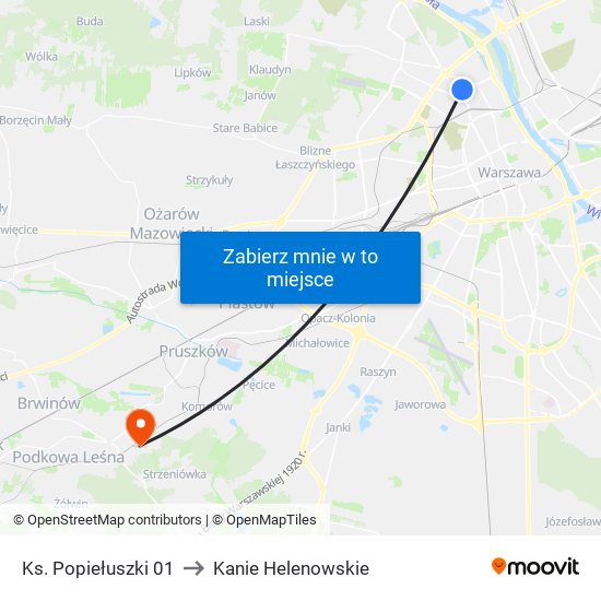 Ks. Popiełuszki to Kanie Helenowskie map