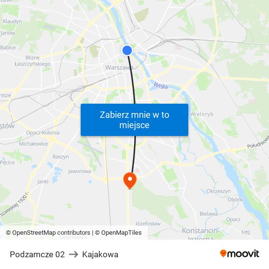 Podzamcze 02 to Kajakowa map