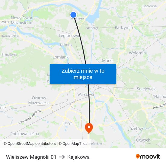 Wieliszew Magnolii 01 to Kajakowa map