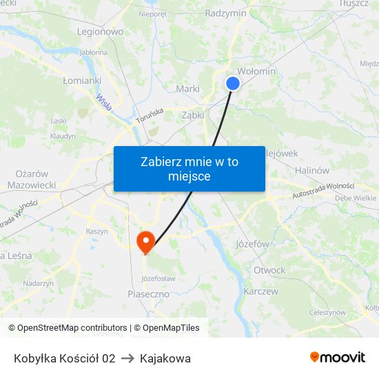 Kobyłka Kościół 02 to Kajakowa map