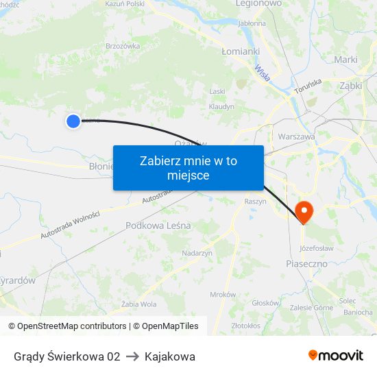 Grądy Świerkowa 02 to Kajakowa map