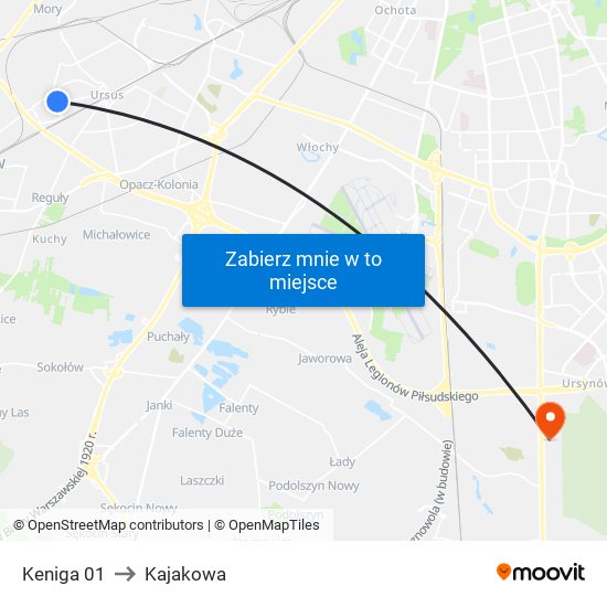 Keniga 01 to Kajakowa map