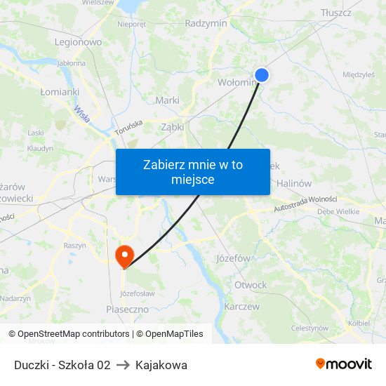 Duczki - Szkoła 02 to Kajakowa map