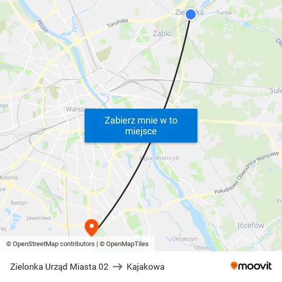 Zielonka Urząd Miasta 02 to Kajakowa map