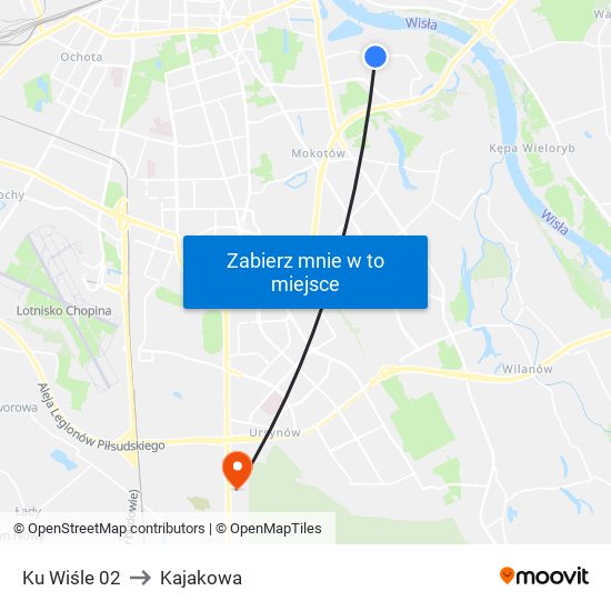 Ku Wiśle to Kajakowa map