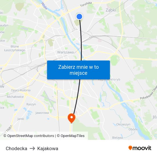 Chodecka to Kajakowa map