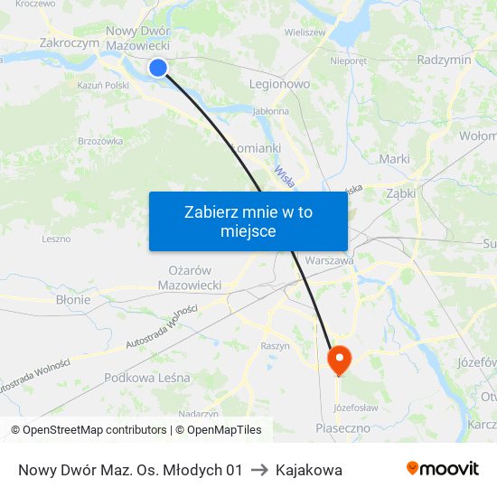 Nowy Dwór Maz. Os. Młodych 01 to Kajakowa map