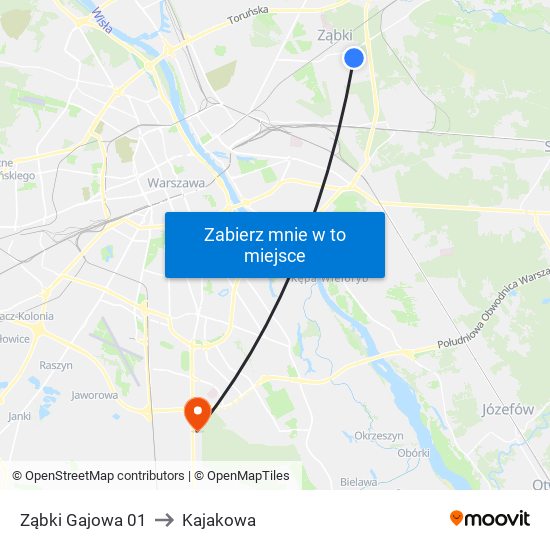 Ząbki Gajowa 01 to Kajakowa map