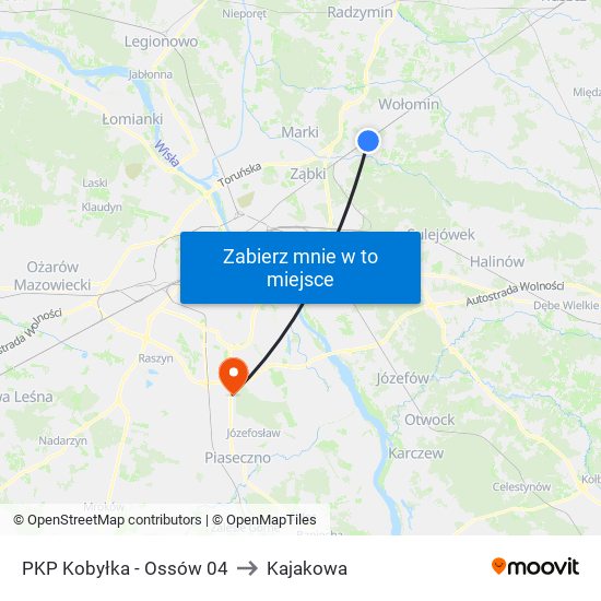 PKP Kobyłka - Ossów 04 to Kajakowa map