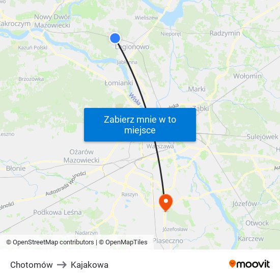 Chotomów to Kajakowa map