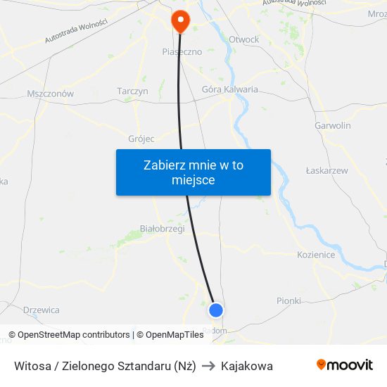 Witosa / Zielonego Sztandaru (Nż) to Kajakowa map