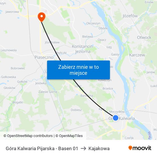 Góra Kalwaria Pijarska - Basen 01 to Kajakowa map