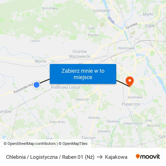 Chlebnia / Logistyczna / Raben 01 (Nż) to Kajakowa map