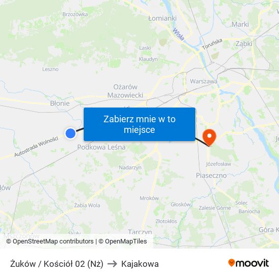 Żuków / Kościół 02 (Nż) to Kajakowa map