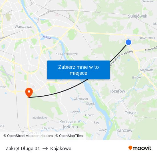 Zakręt Długa 01 to Kajakowa map