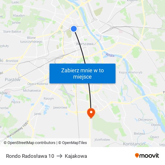 Rondo Radosława 10 to Kajakowa map