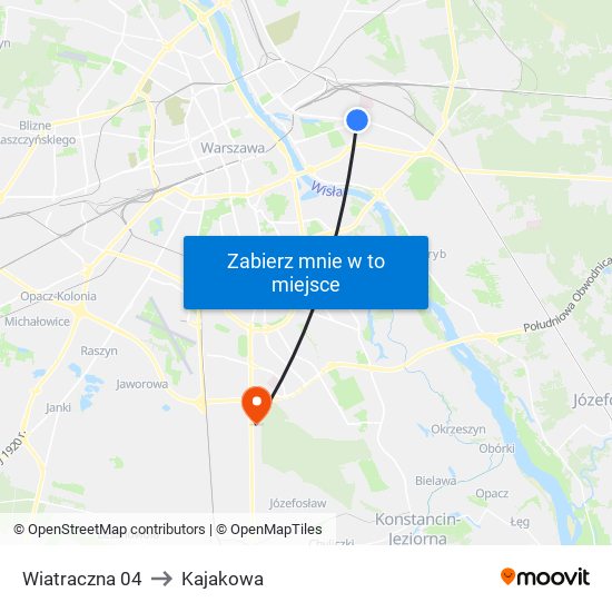 Wiatraczna 04 to Kajakowa map