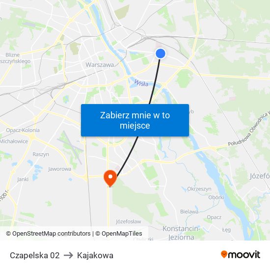 Czapelska 02 to Kajakowa map